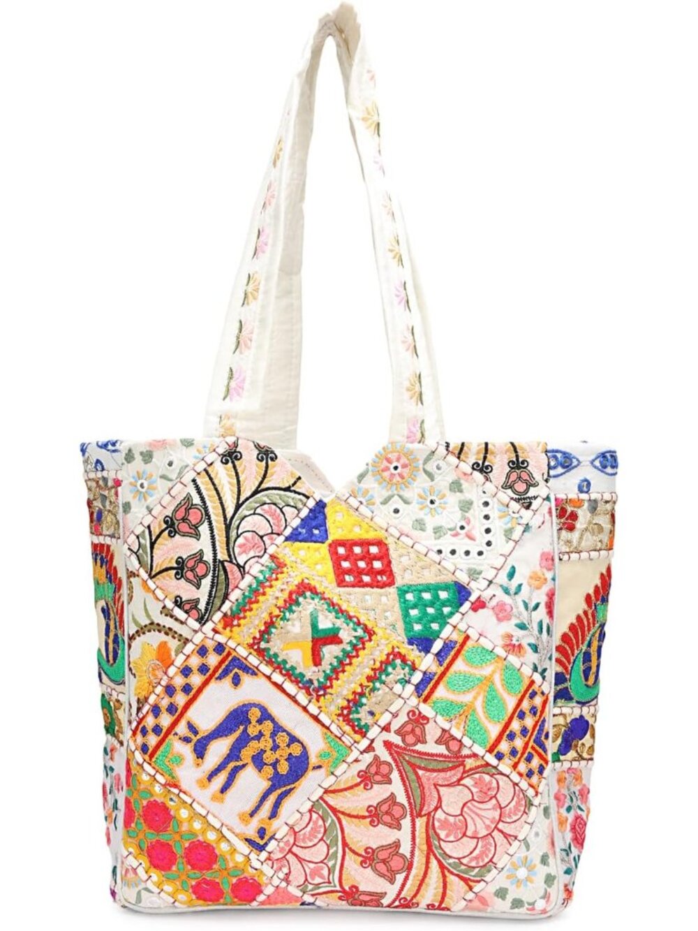 Handcrafted Banjara Hobo Tote Bag for Women, Multicolor Patchwork Design
